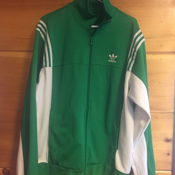 adidas jacket green and white